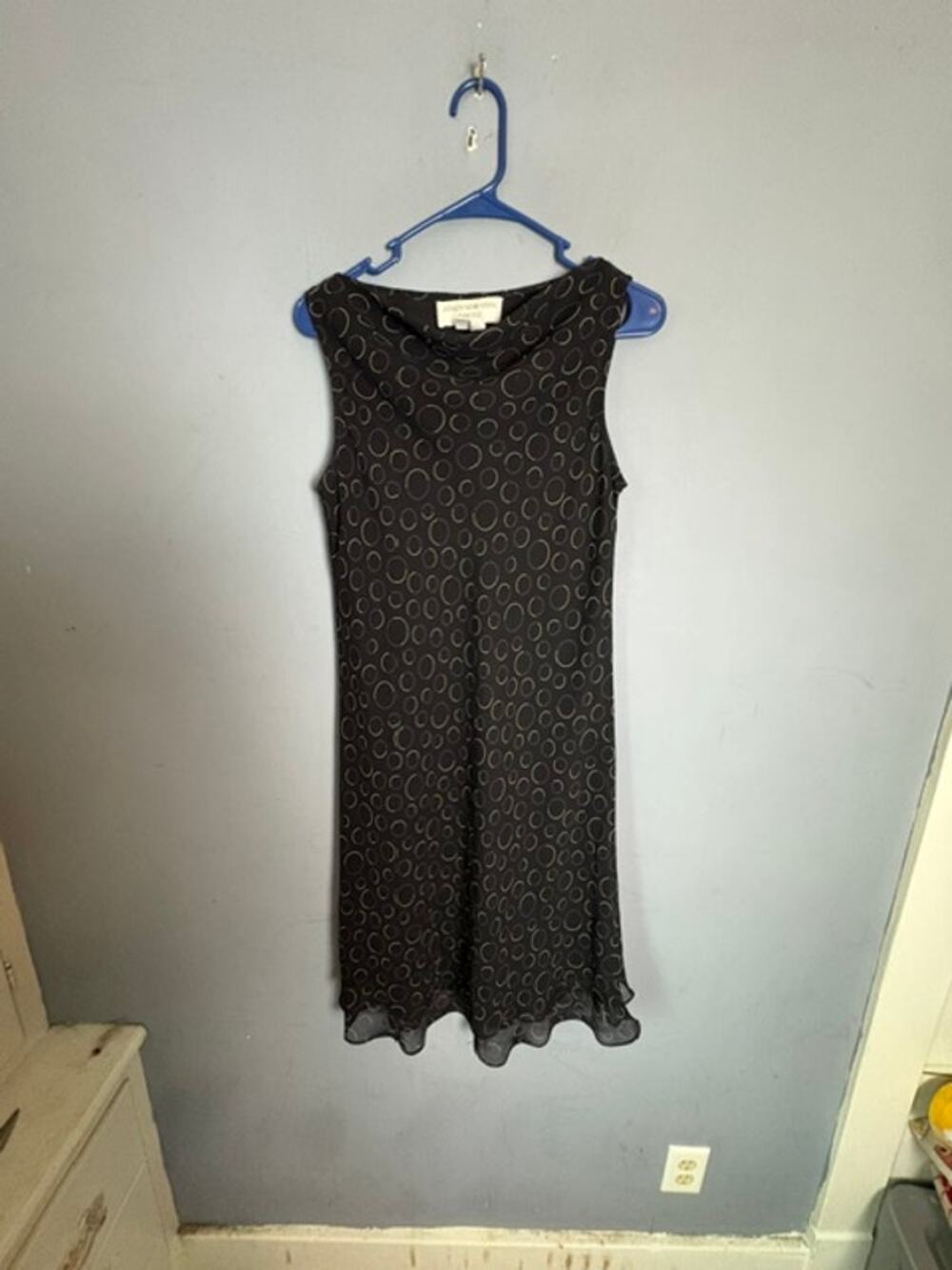 Jones New York Womens Black Circle Print Sleeveless Dress Size 12